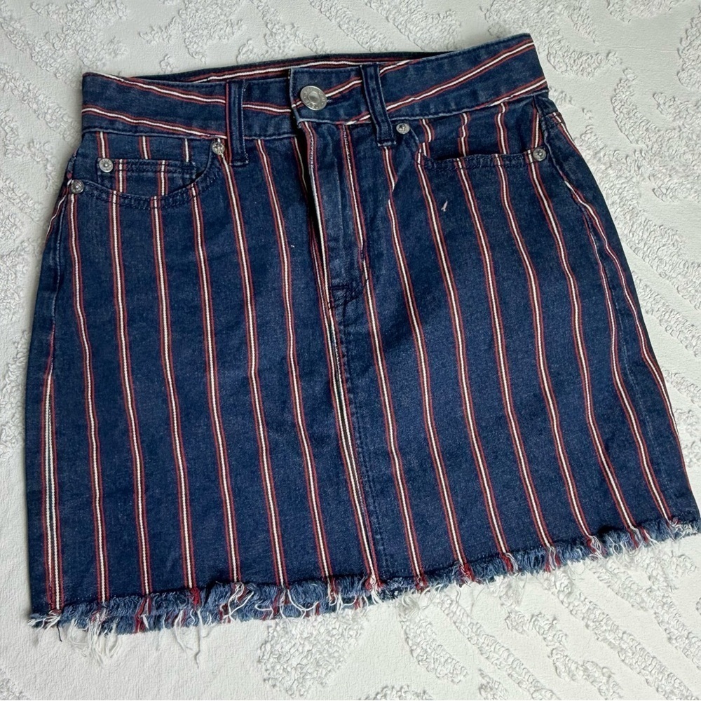 Striped Denim Skirt